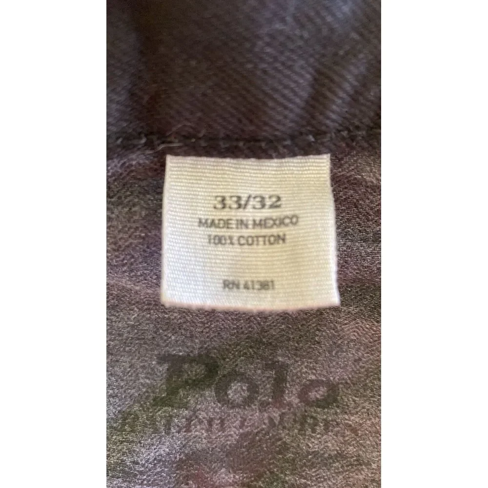 Polo Ralph Lauren Men's Jeans Black Denim Hudson Relaxed Straight 32x32 Logo EUC